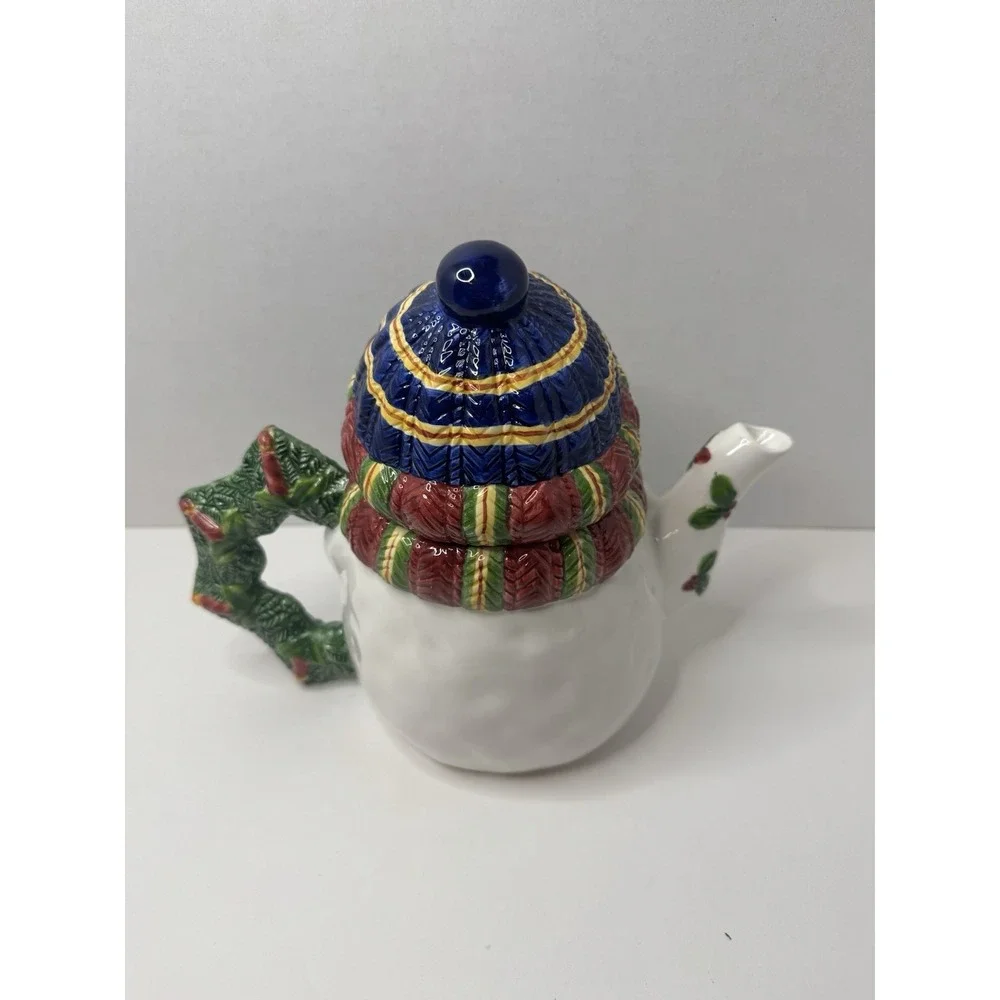 Vintage Snowman Teapot By: World Bazaars Hand Painted Ceramic‎ Tea Pot